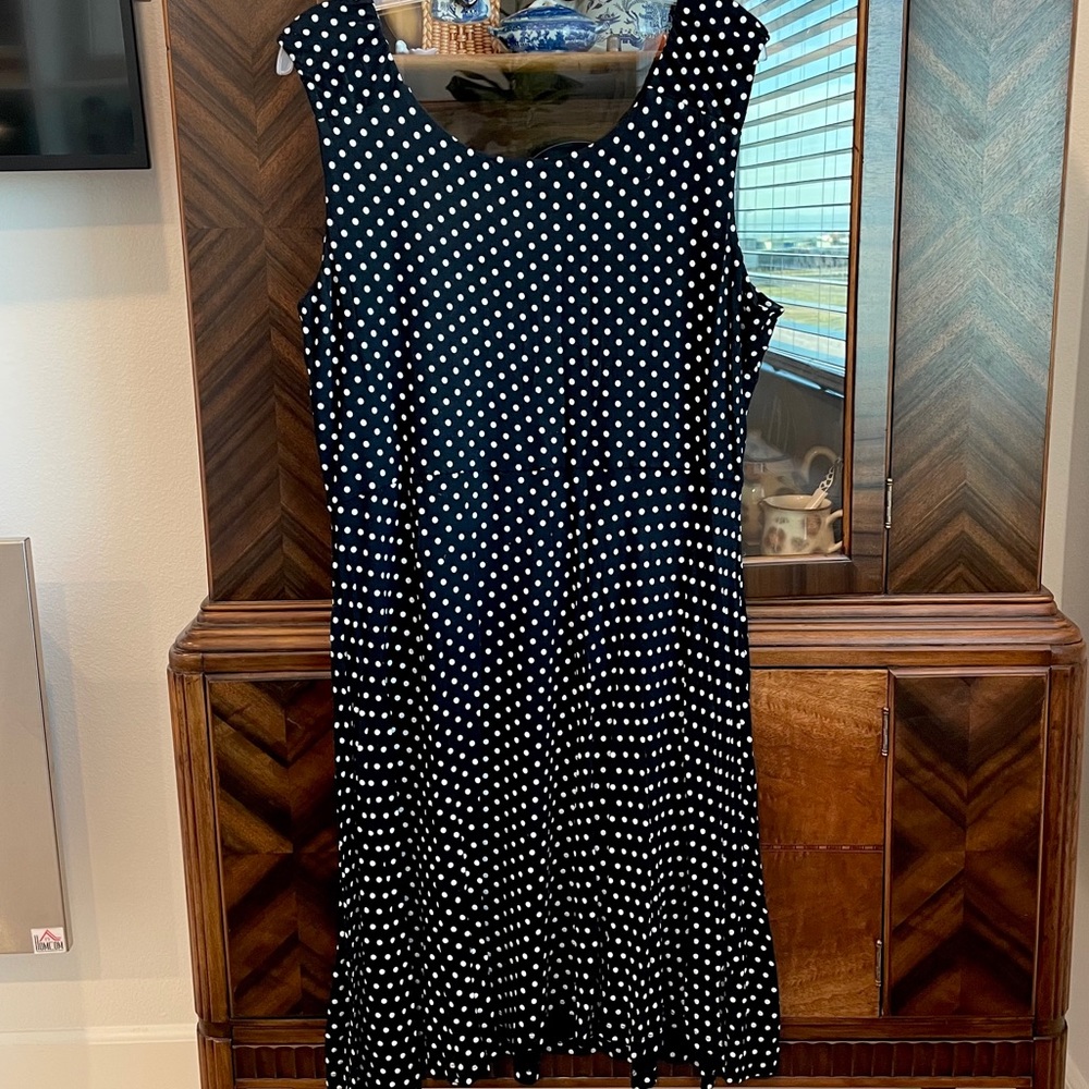 American Rag B & W Polka Dot Stretch Dress 1x - Picture 3 of 3